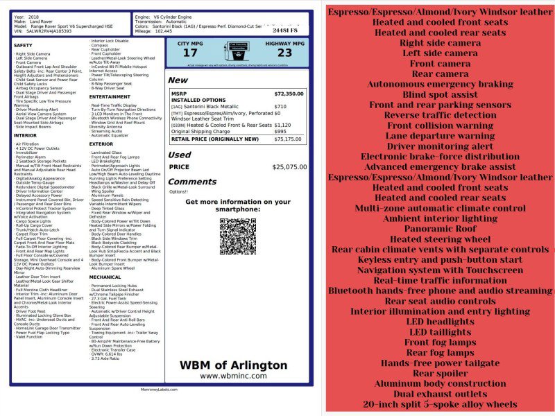 Used 2018 Land Rover Range Rover Sport HSE image 2