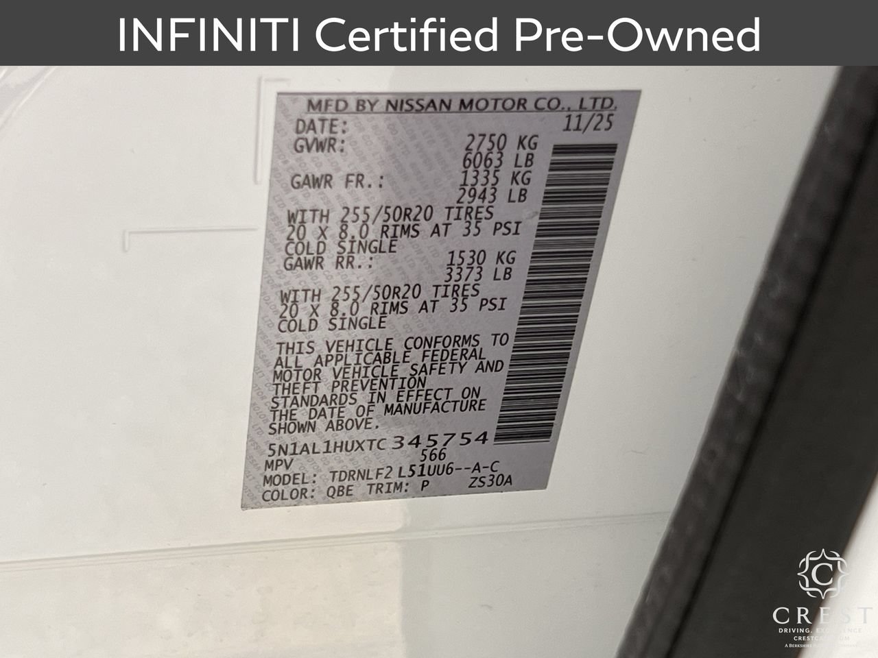 Certified 2026 INFINITI QX60 Autograph w/ Dark Cargo Package AWD/4WD image 34