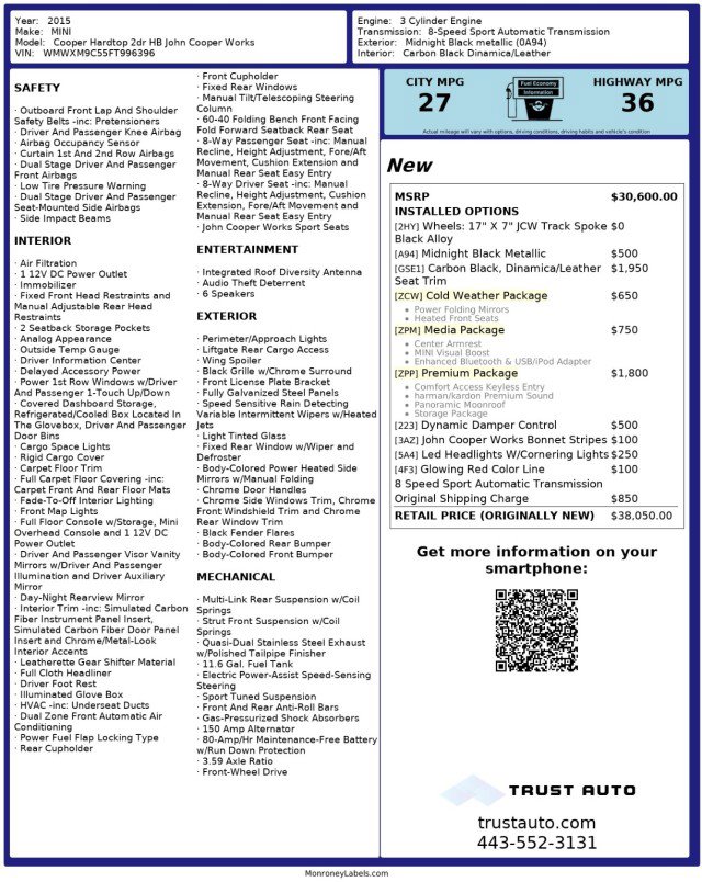 Used 2015 MINI Cooper John Cooper Works image 2