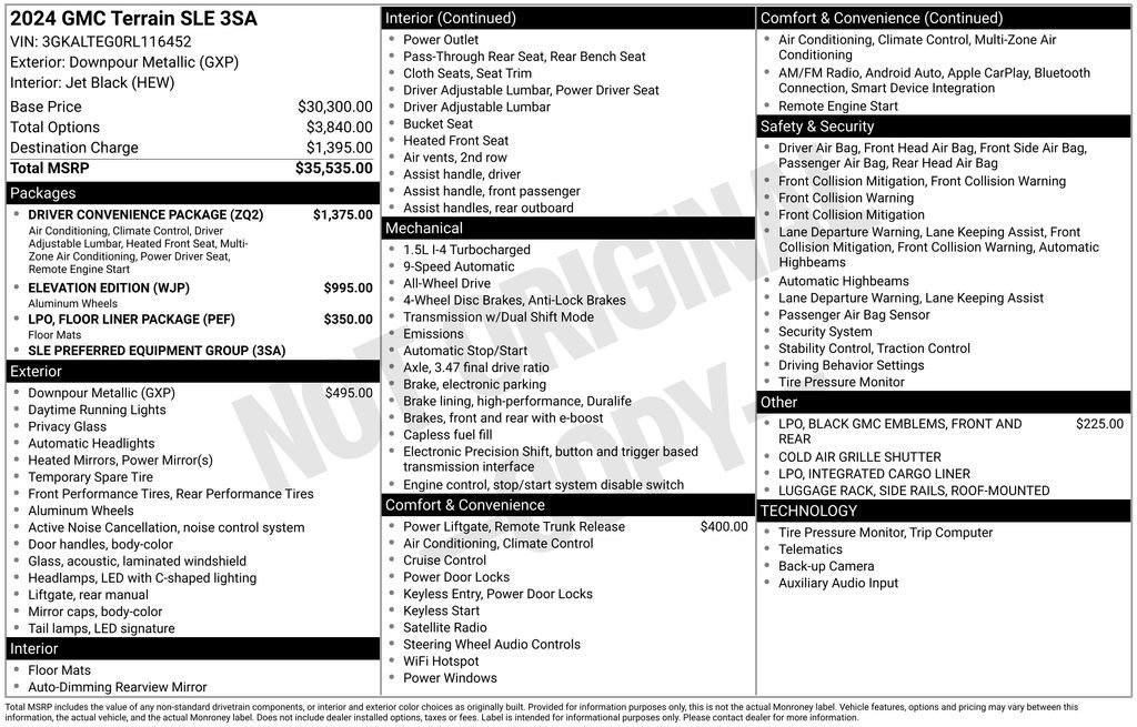 Certified 2024 GMC Terrain SLE w/ Driver Convenience Package AWD/4WD image 32