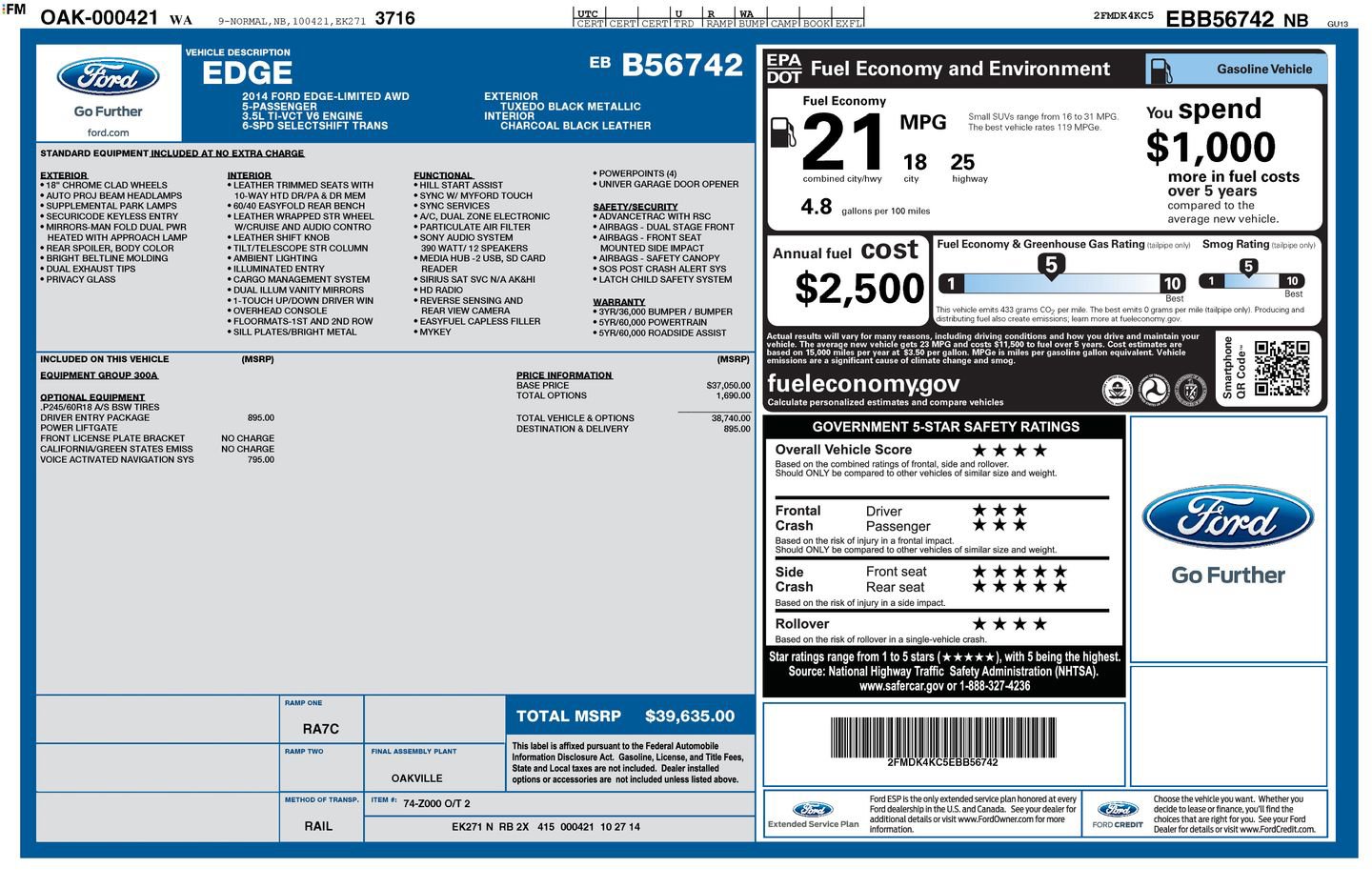 Used 2014 Ford Edge Limited w/ Driver Entry Package image 25