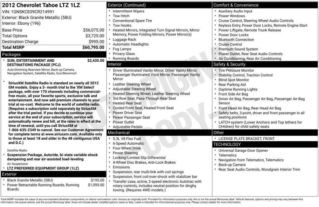 Used 2012 Chevrolet Tahoe LTZ image 4
