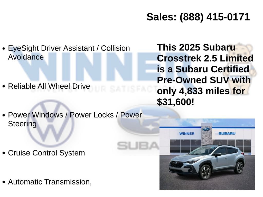 Certified 2025 Subaru Crosstrek 2.5i Limited w/ Crosstrek Mirror Package image 13