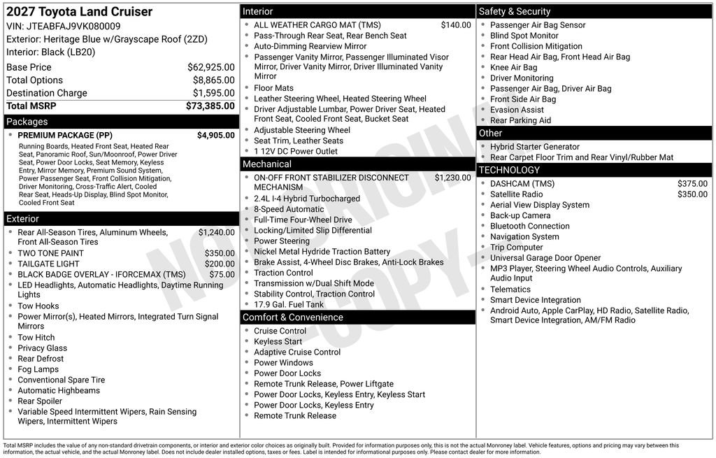 New 2027 Toyota Land Cruiser w/ Premium Package AWD/4WD image 27