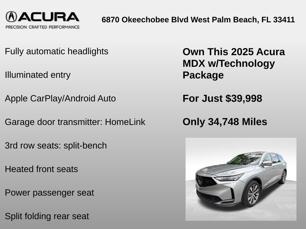 Used 2025 Acura MDX w/ Technology Package FWD image 12