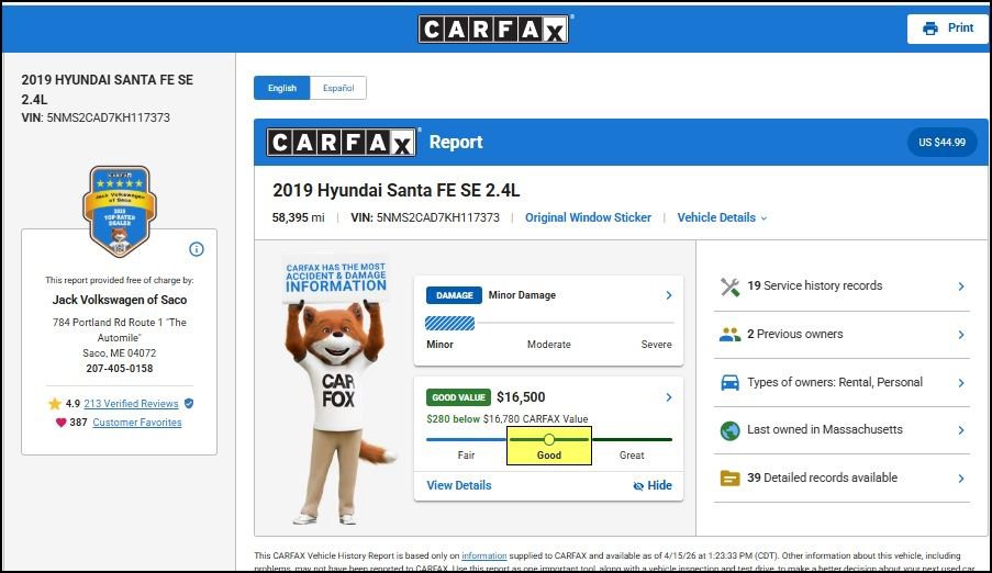 Used 2019 Hyundai Santa Fe SE AWD/4WD image 11