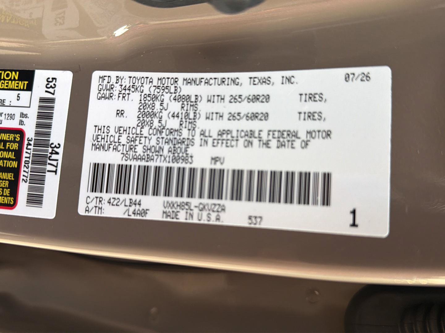 New 2026 Toyota Sequoia 1794 Edition w/ TRD Off-Road Package AWD/4WD image 40