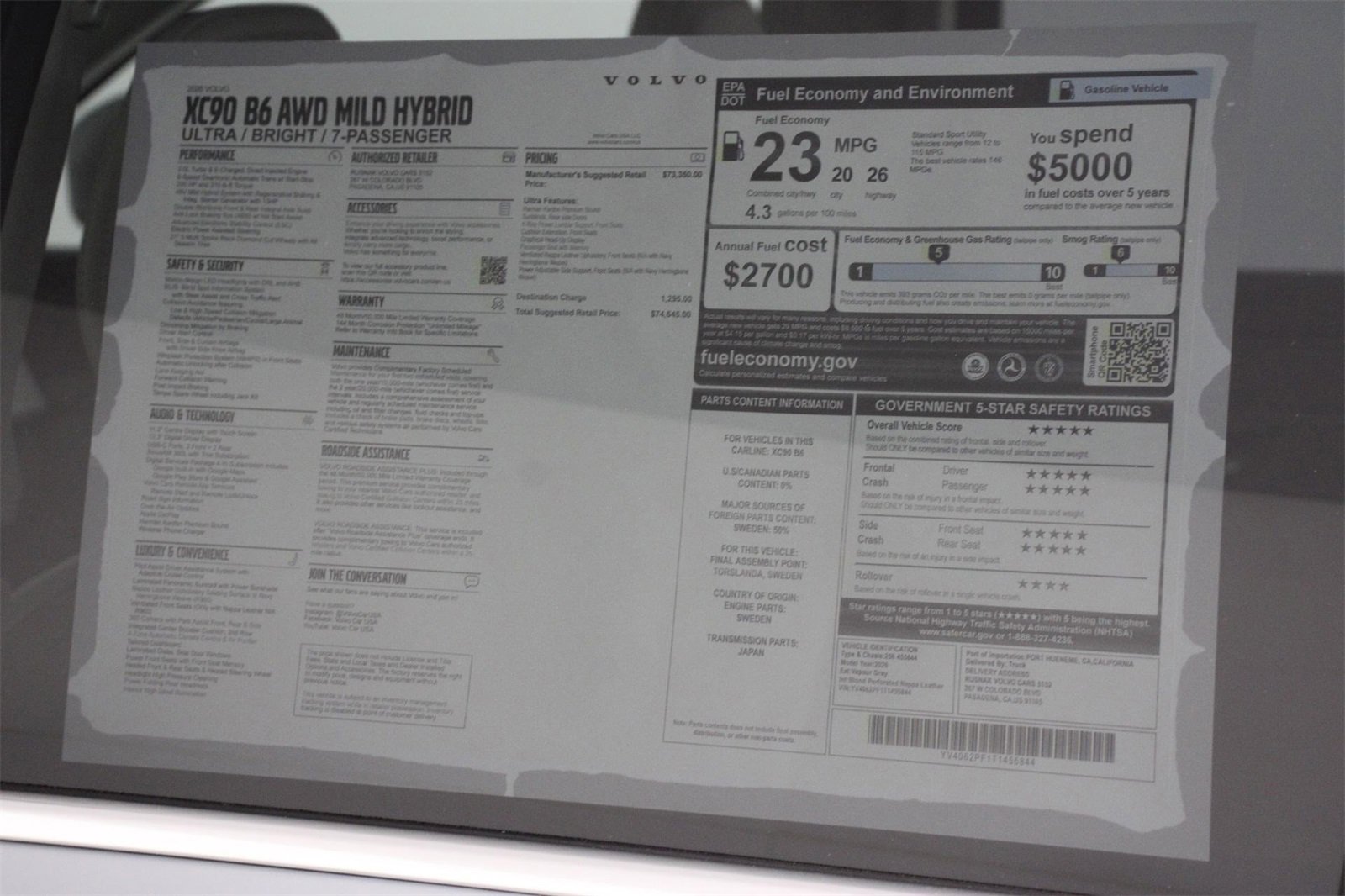 New 2026 Volvo XC90 B6 Ultra image 18