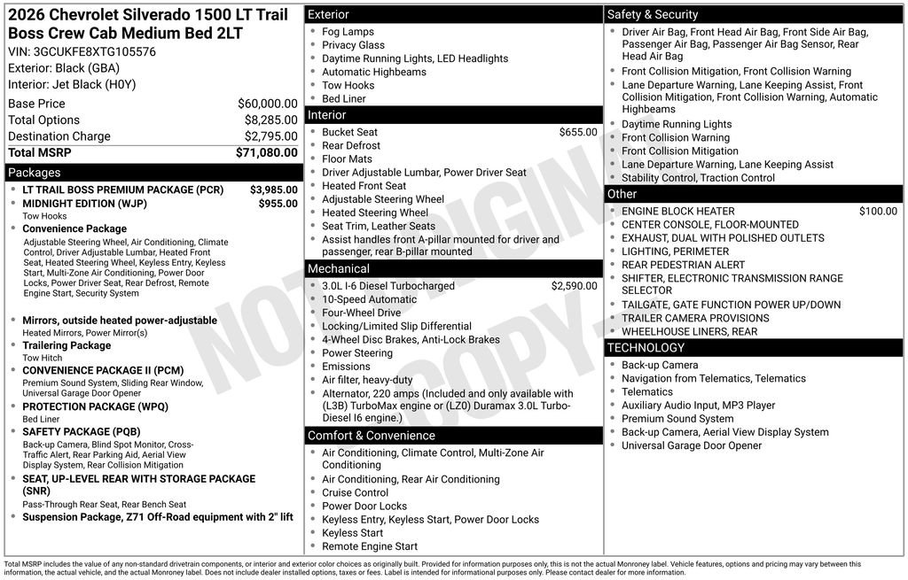 Used 2026 Chevrolet Silverado 1500 LT Trail Boss w/ LT Trail Boss Premium Package AWD/4WD image 2