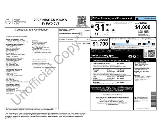 Used 2025 Nissan Kicks SV image 1