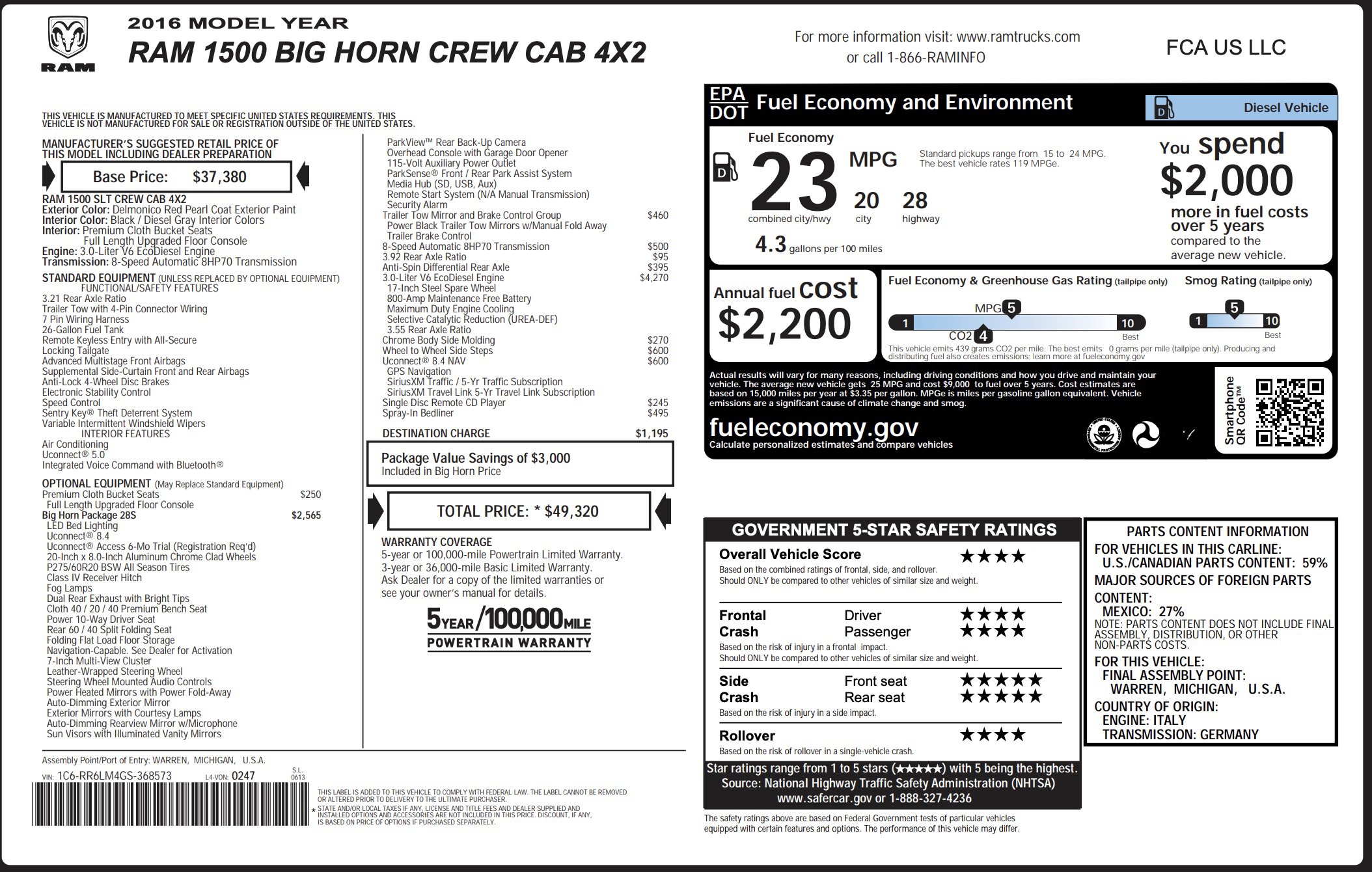 Used 2016 RAM 1500 Big Horn image 3