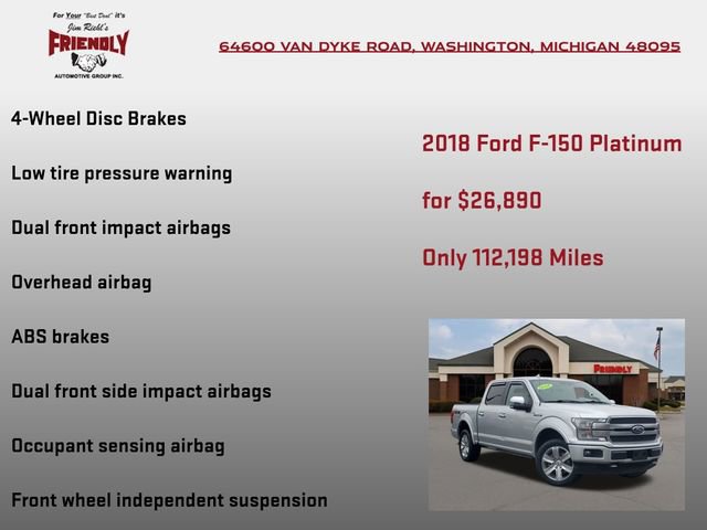 Used 2018 Ford F150 Platinum w/ Equipment Group 701A Luxury image 30