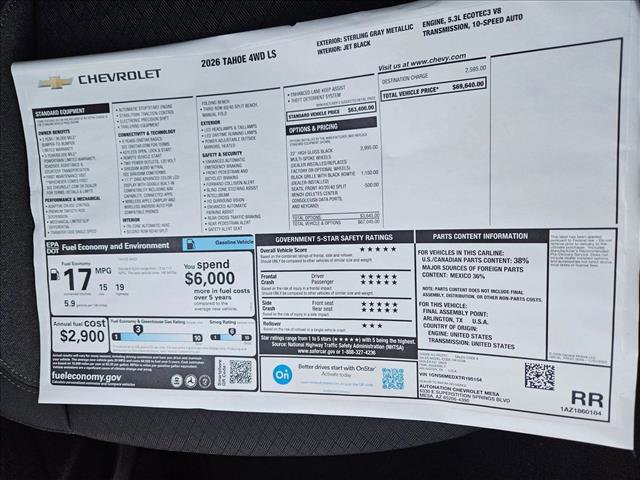 New 2026 Chevrolet Tahoe LS image 18