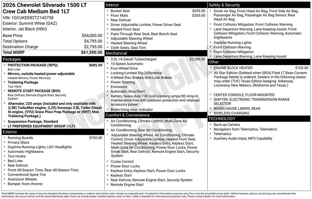 Used 2026 Chevrolet Silverado 1500 LT w/ Protection Package AWD/4WD image 10