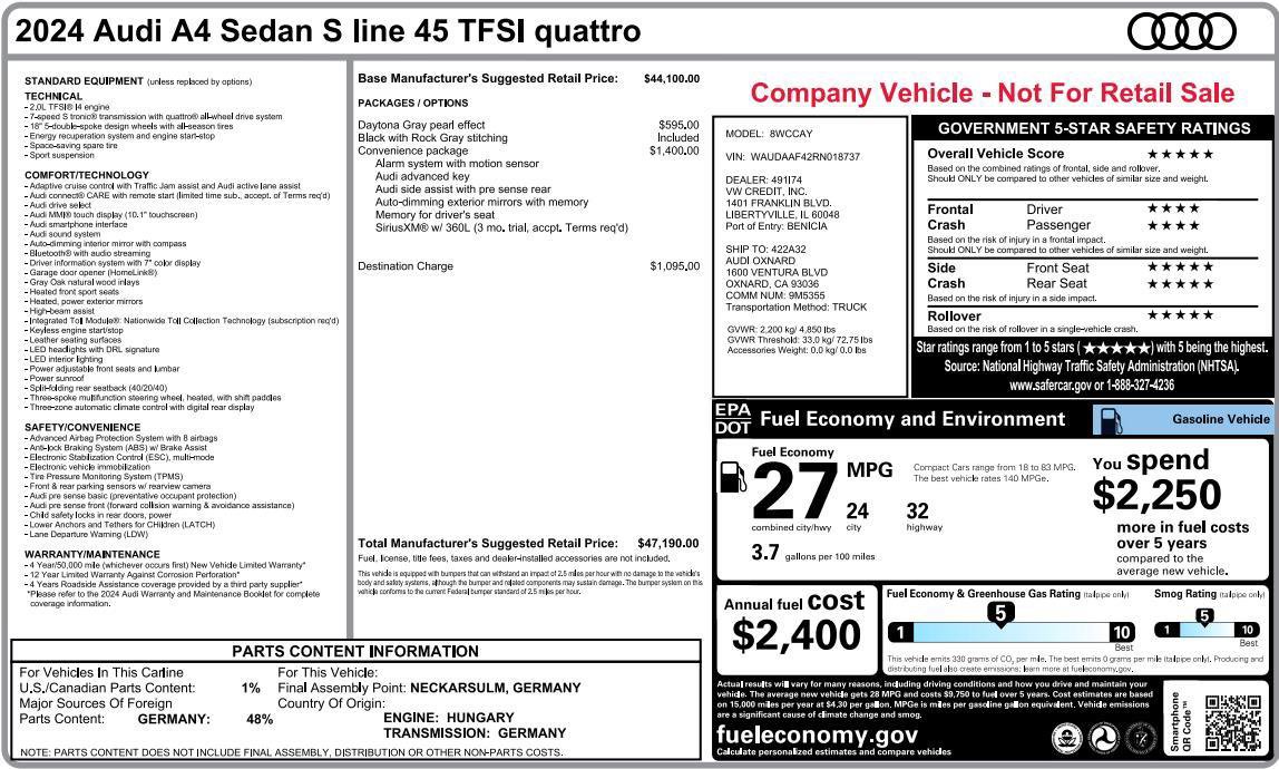 Used 2024 Audi A4 2.0T Premium w/ Convenience Package image 7