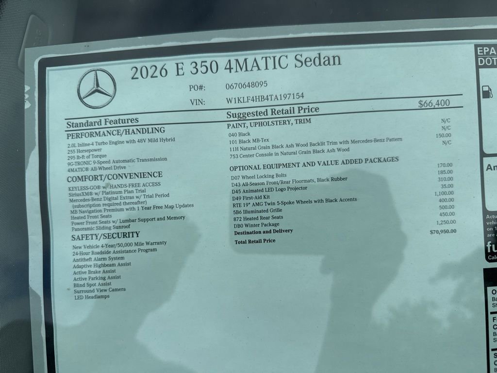 New 2026 Mercedes-Benz E 350 4MATIC Sedan image 10