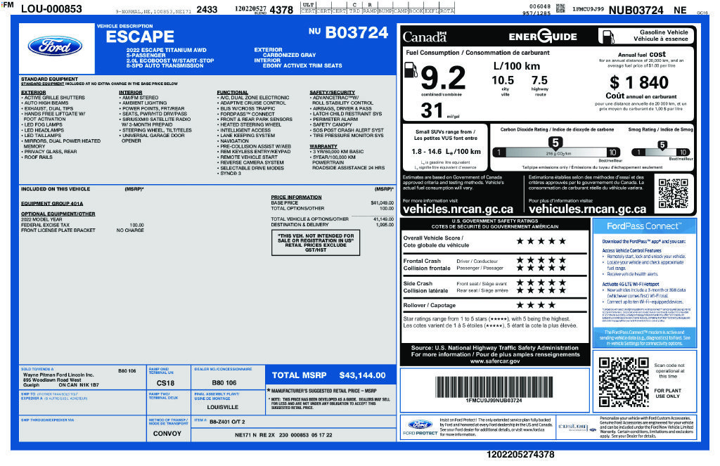 Used 2022 Ford Escape Titanium AWD/4WD image 46