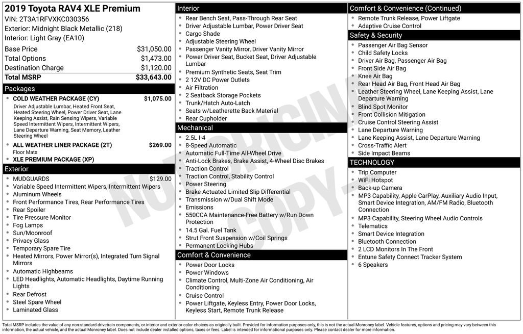 Certified 2019 Toyota RAV4 XLE Premium w/ Cold Weather Package AWD/4WD image 3