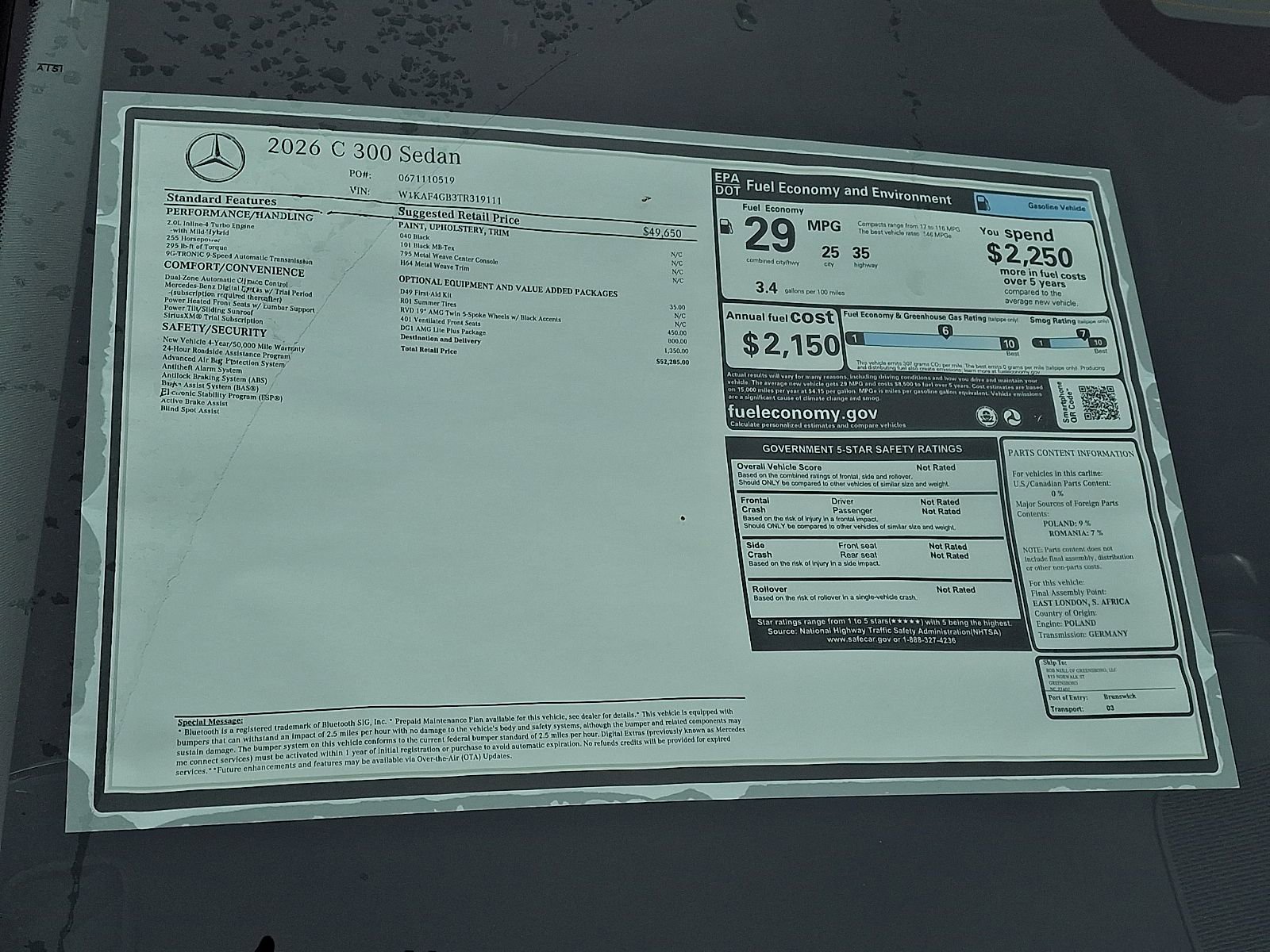 New 2026 Mercedes-Benz C 300 Sedan image 18