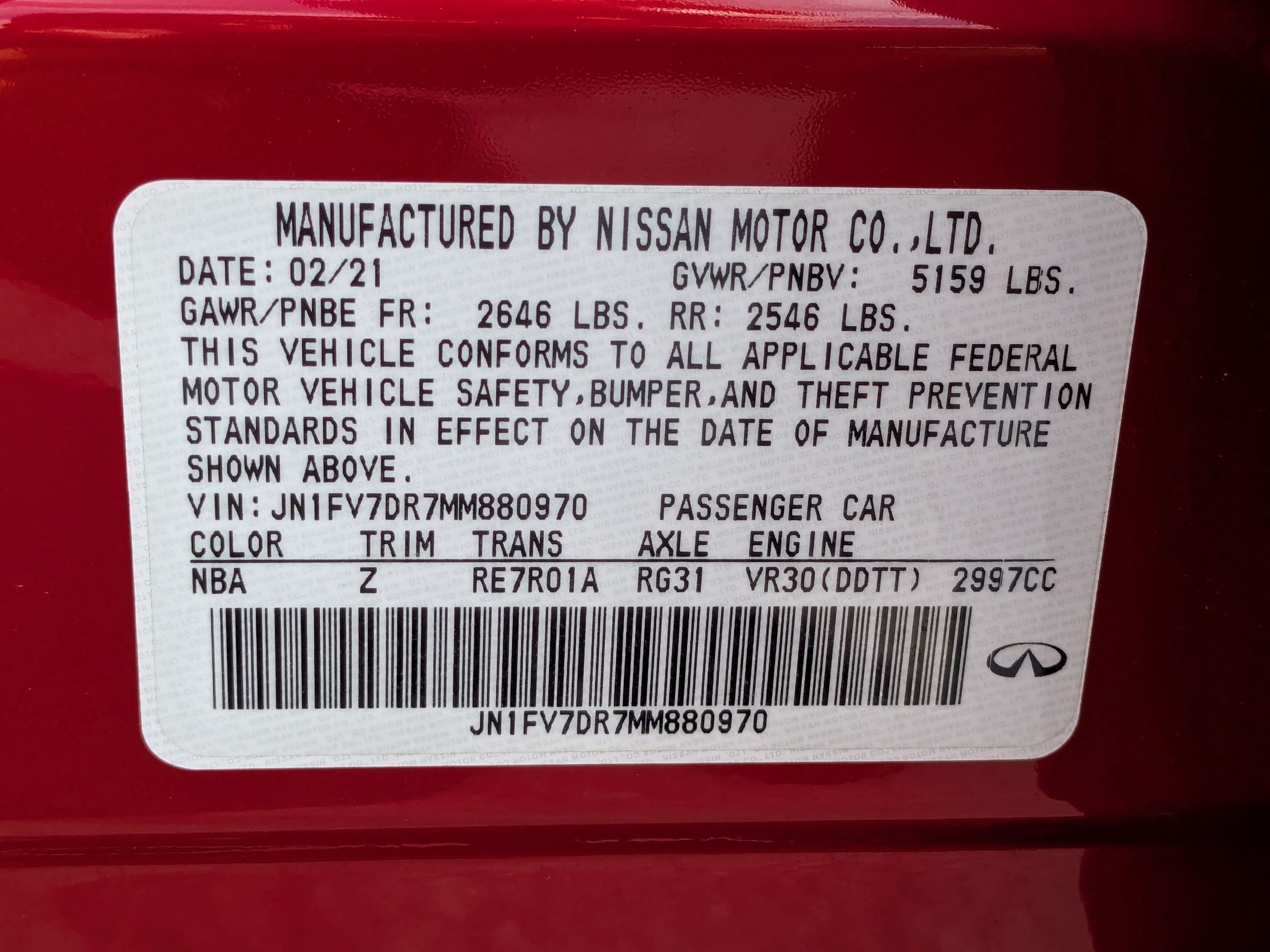 Used 2021 INFINITI Q50 Red Sport 400 AWD/4WD image 40