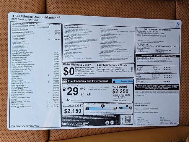 New 2026 BMW X3 xDrive30 w/ Premium Package image 20