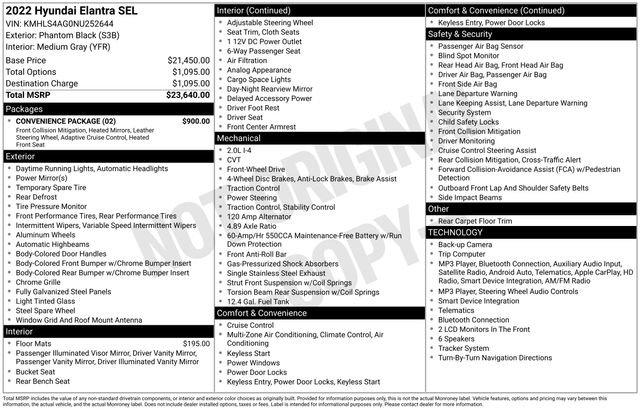 Used 2022 Hyundai Elantra SEL w/ Convenience Package FWD image 30