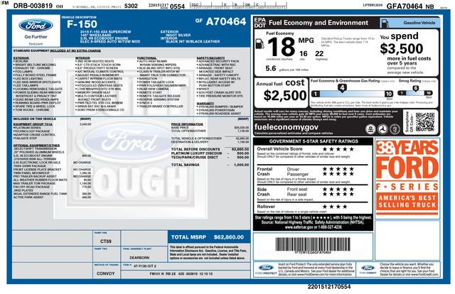 Used 2016 Ford F150 Platinum w/ Equipment Group 701A Luxury AWD/4WD image 31