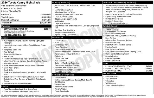 New 2026 Toyota Camry Hybrid w/ Convenience Package FWD image 4