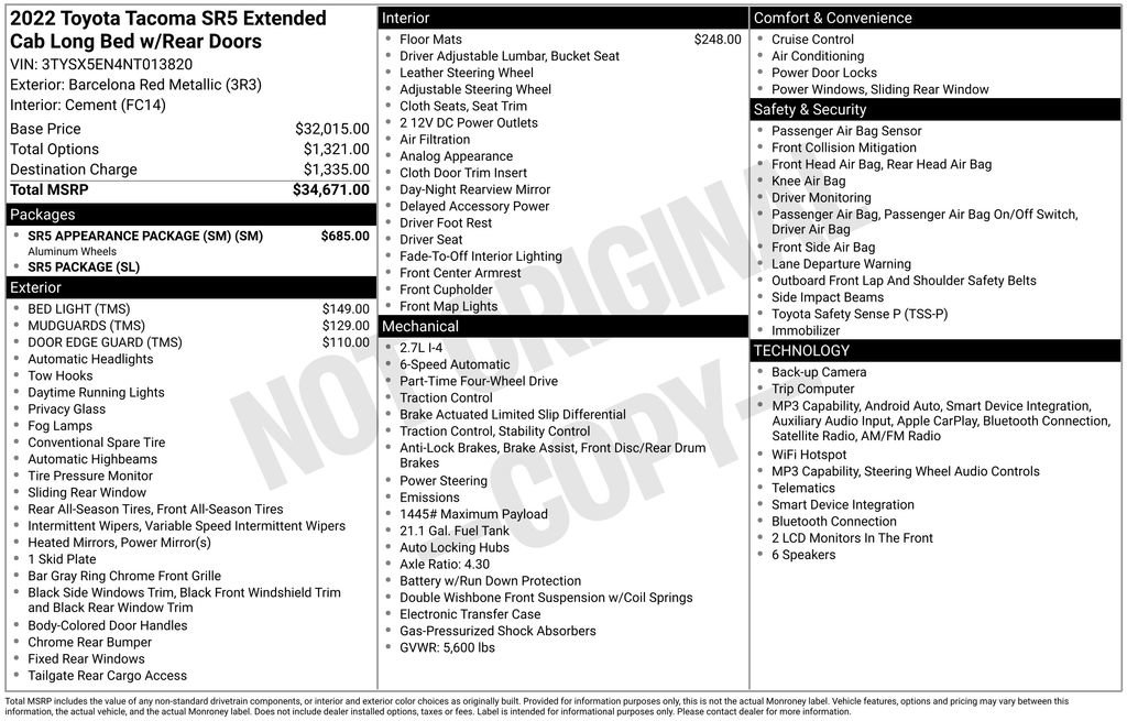 Used 2022 Toyota Tacoma SR5 w/ SR5 Appearance Package (SM) AWD/4WD image 27