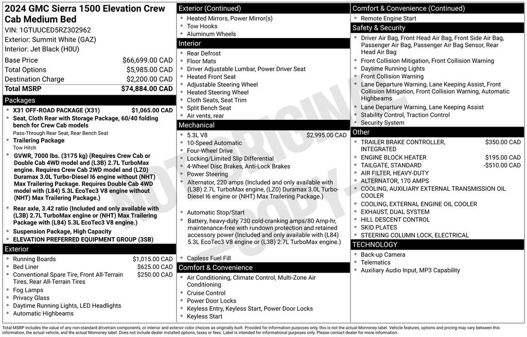 Used 2024 GMC Sierra 1500 Elevation w/ X31 Off-Road Package AWD/4WD image 5