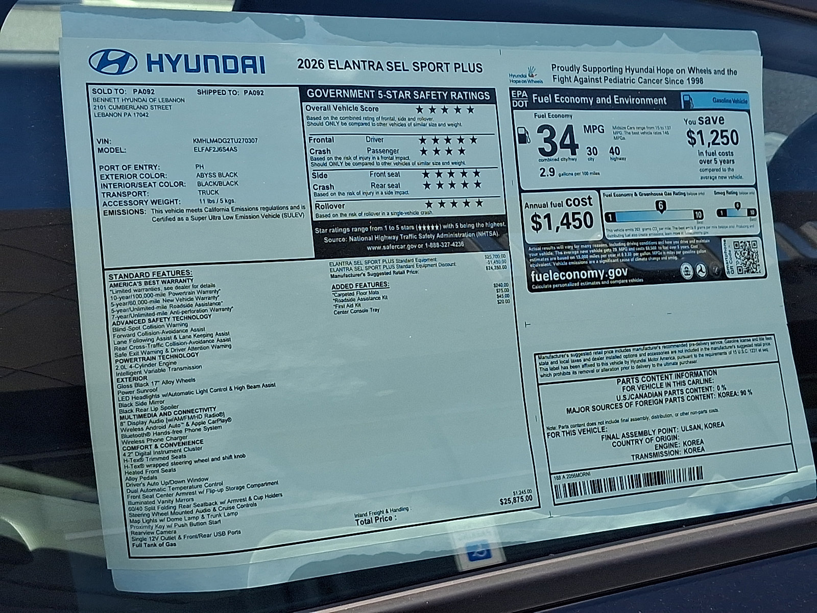 New 2026 Hyundai Elantra SEL Sport FWD image 3