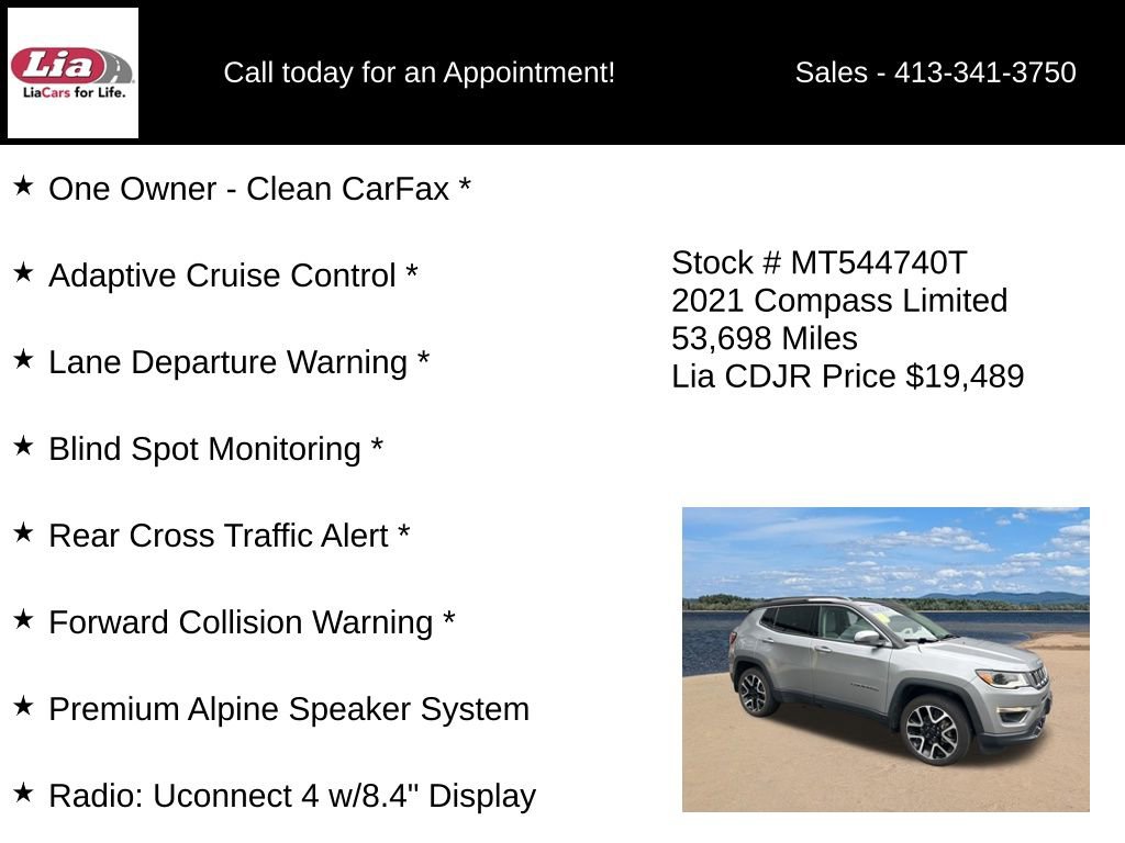 Used 2021 Jeep Compass Limited w/ Sun and Sound Group AWD/4WD image 11