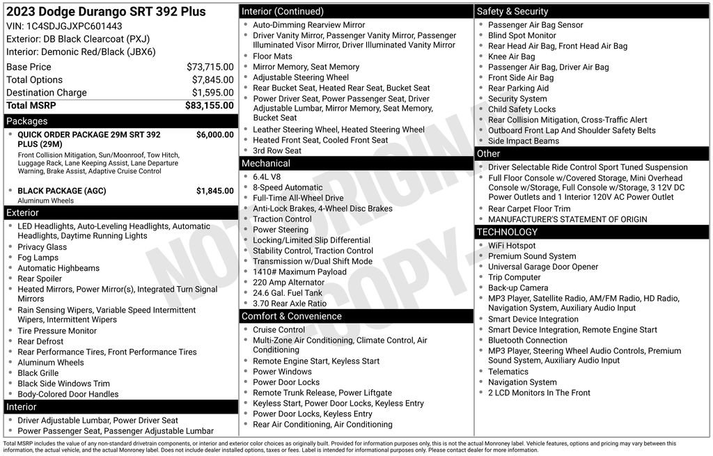 Used 2023 Dodge Durango SRT AWD/4WD image 7
