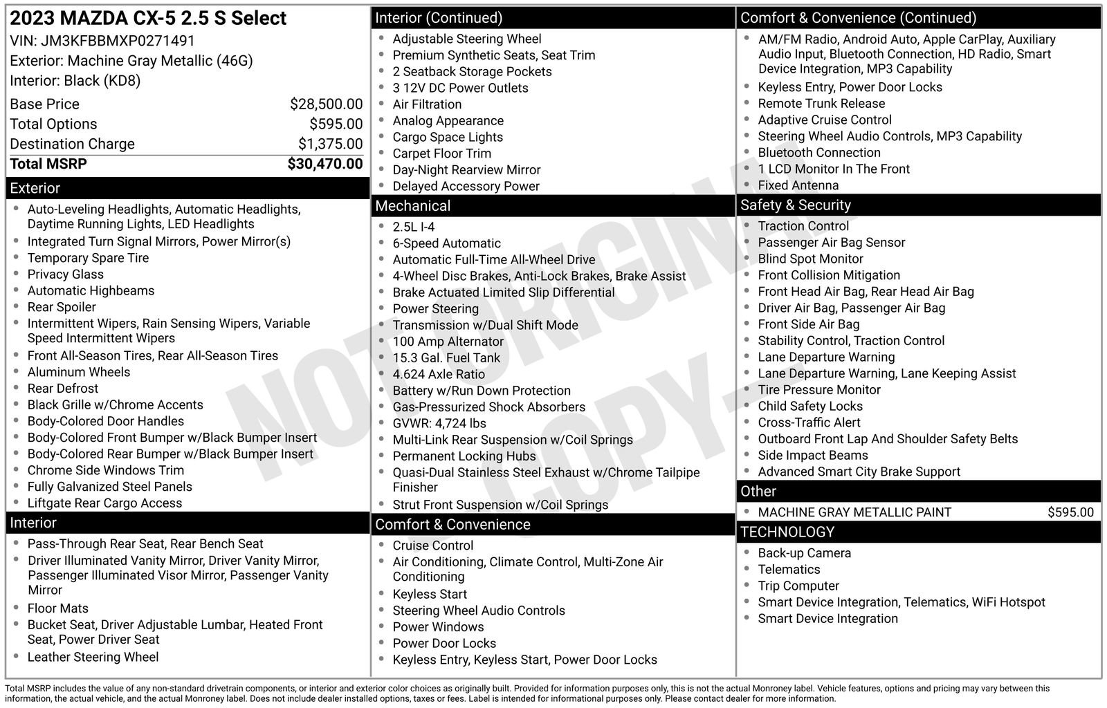 Certified 2023 MAZDA CX-5 AWD 2.5 S w/ Select Package image 13