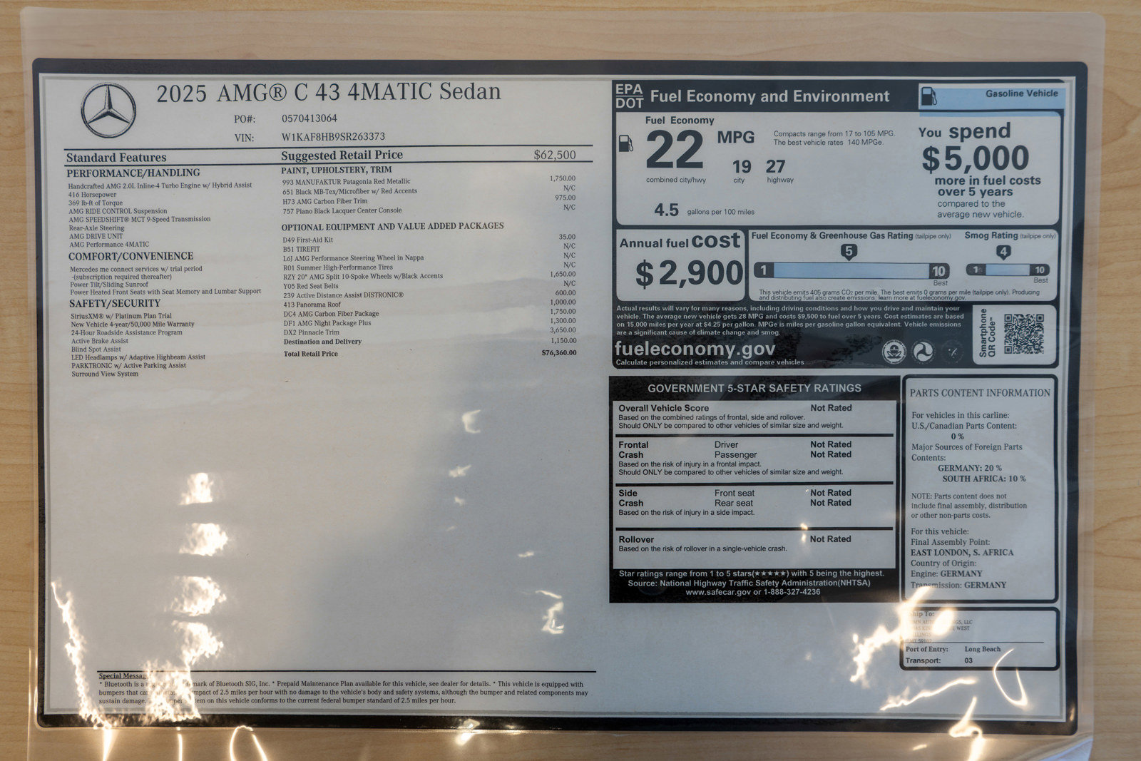 New 2025 Mercedes-Benz C 43 AMG 4MATIC Sedan image 36