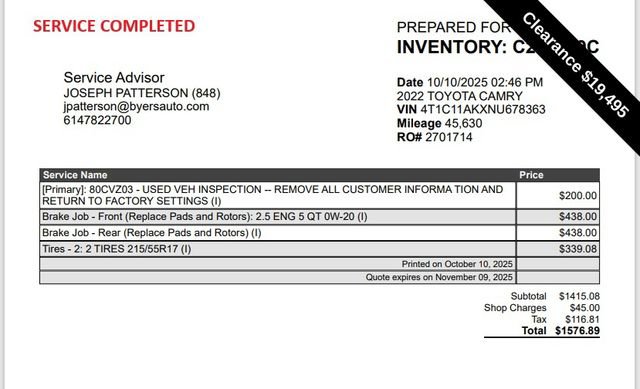 Used 2022 Toyota Camry LE image 8