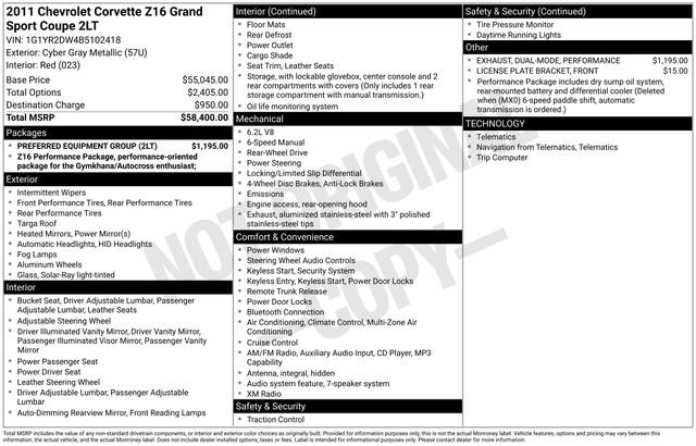 Used 2011 Chevrolet Corvette Grand Sport w/ Preferred Equipment Group RWD image 31