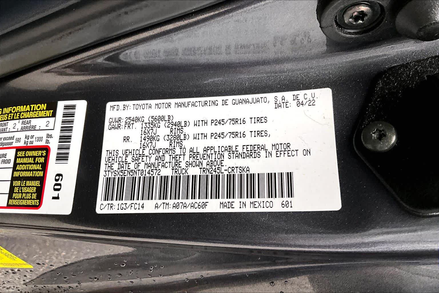 Certified 2022 Toyota Tacoma SR5 w/ SR5 Appearance Package (SM) AWD/4WD image 33