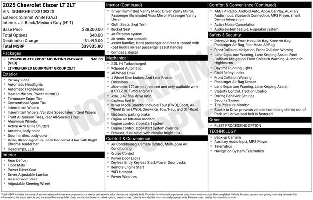 Certified 2025 Chevrolet Blazer LT AWD/4WD image 4