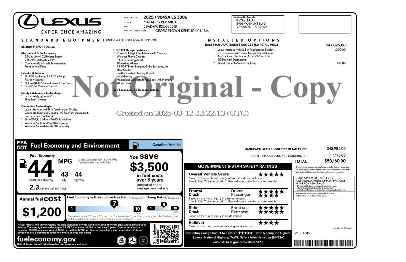 Used 2025 Lexus ES 300h F Sport FWD image 59