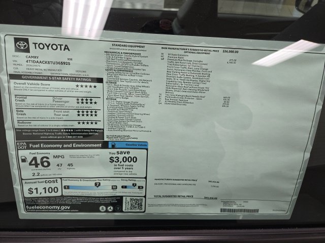 New 2026 Toyota Camry XSE w/ Premium Plus Package FWD image 7