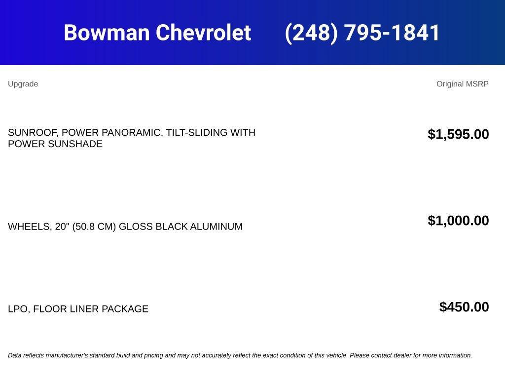 New 2026 Chevrolet Blazer RS w/ LPO, Floor Liner Package AWD/4WD image 5