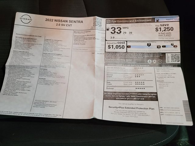 Used 2022 Nissan Sentra SV w/ Trunk Package image 54