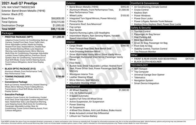 Used 2021 Audi Q7 3.0T Prestige w/ Prestige Package image 21