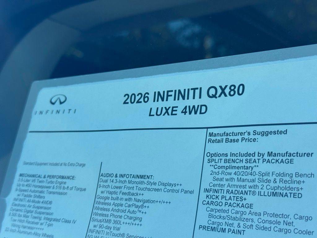 New 2026 INFINITI QX80 Luxe w/ Cargo Package AWD/4WD image 25
