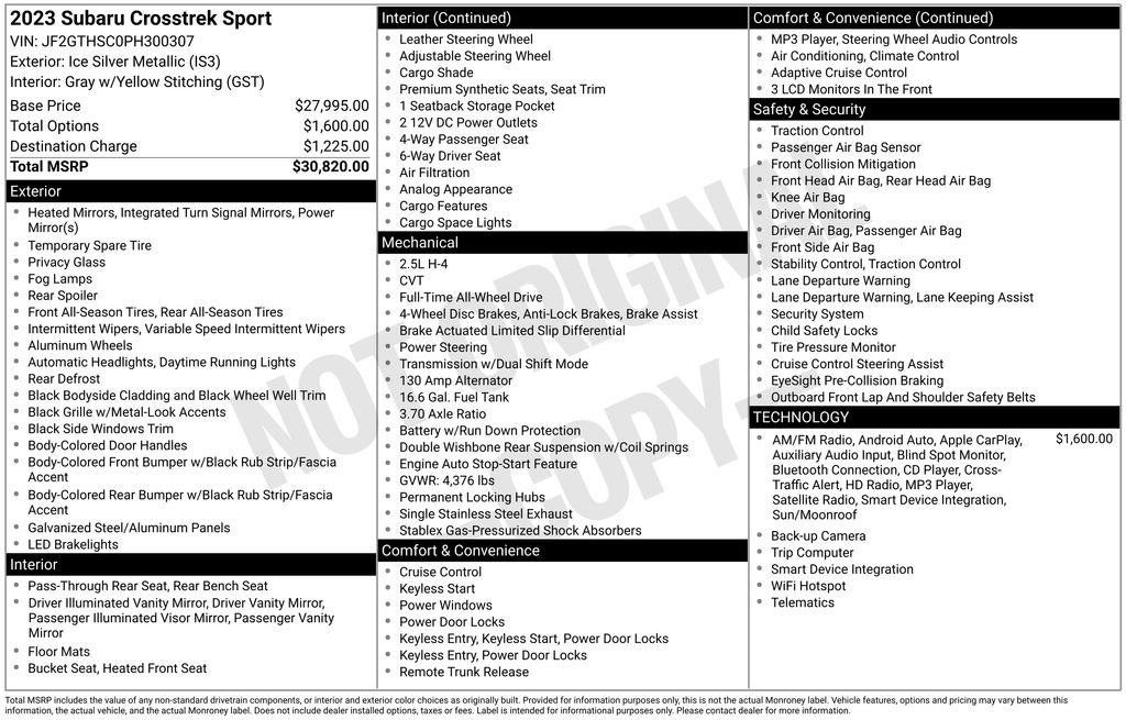 Used 2023 Subaru Crosstrek 2.5i Sport image 41