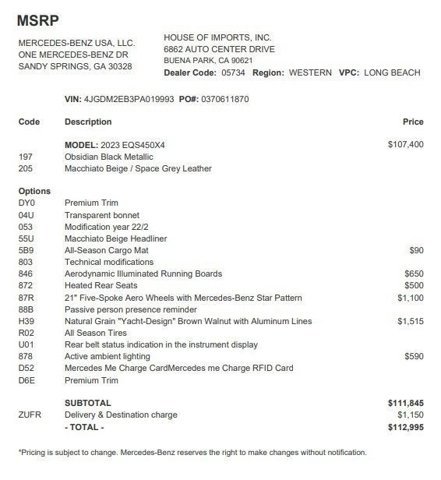 Certified 2023 Mercedes-Benz EQS 450+ 4MATIC SUV image 4