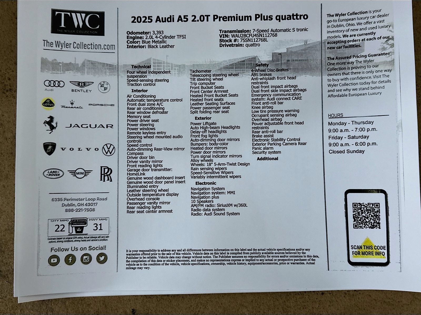 Used 2025 Audi A5 2.0T Premium w/ Premium Plus AWD/4WD image 47