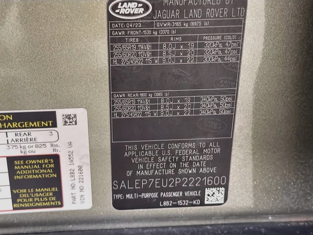 Certified 2023 Land Rover Defender 110 SE AWD/4WD image 34