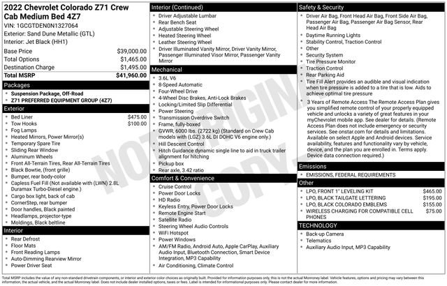 Certified 2022 Chevrolet Colorado Z71 image 40